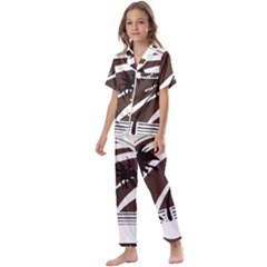 Palm Tree Design-01 (1) Kids  Satin Short Sleeve Pajamas Set by thenyshirt