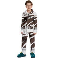 Palm Tree Design-01 (1) Kids  Long Sleeve Velvet Pajamas Set