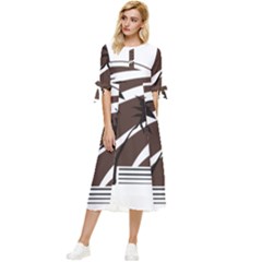 Palm Tree Design-01 (1) Bow Sleeve Chiffon Midi Dress by thenyshirt