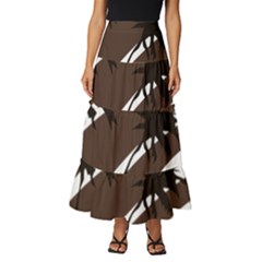 Palm Tree Design-01 (1) Tiered Ruffle Maxi Skirt