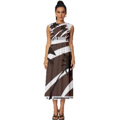 Palm Tree Design-01 (1) Sleeveless Round Neck Midi Dress