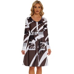 Palm Tree Design-01 (1) Long Sleeve Dress With Pocket by thenyshirt