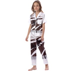 Palm Tree Design-01 (1) Kids  Satin Short Sleeve Pajamas Set by thenyshirt