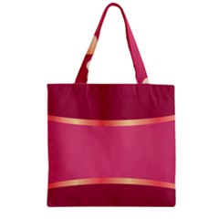 Heart Valentine Love Pink Red Zipper Grocery Tote Bag by Ravend