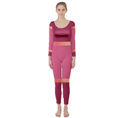 Heart Valentine Love Pink Red Long Sleeve Catsuit by Ravend