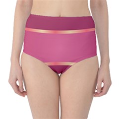 Heart Valentine Love Pink Red Classic High-waist Bikini Bottoms by Ravend