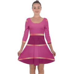 Heart Valentine Love Pink Red Quarter Sleeve Skater Dress by Ravend