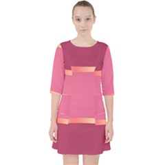 Heart Valentine Love Pink Red Quarter Sleeve Pocket Dress by Ravend