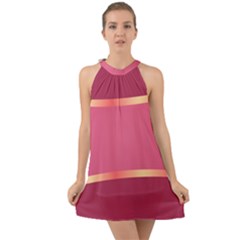 Heart Valentine Love Pink Red Halter Tie Back Chiffon Dress by Ravend