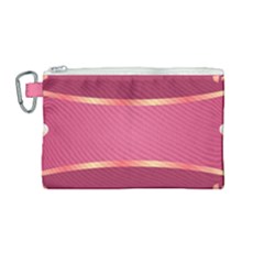 Heart Valentine Love Pink Red Canvas Cosmetic Bag (medium) by Ravend