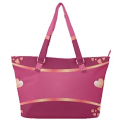 Heart Valentine Love Pink Red Full Print Shoulder Bag by Ravend