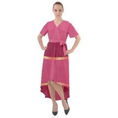 Heart Valentine Love Pink Red Front Wrap High Low Dress by Ravend