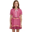 Heart Valentine Love Pink Red Kids  Sweet Collar Dress View1