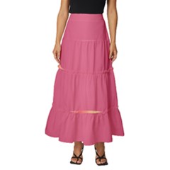 Heart Valentine Love Pink Red Tiered Ruffle Maxi Skirt by Ravend