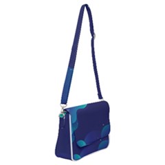 Abstract Blue Texture Space Shoulder Bag With Back Zipper