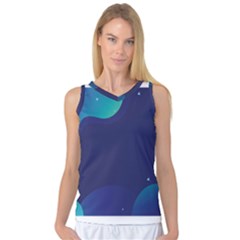 Abstract Blue Texture Space Women s Basketball Tank Top by Ravend