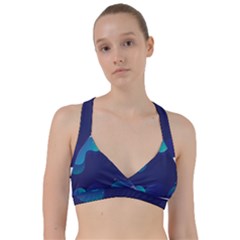 Abstract Blue Texture Space Sweetheart Sports Bra