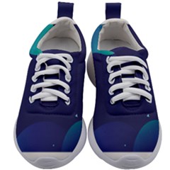 Abstract Blue Texture Space Kids Athletic Shoes by Ravend