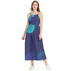 Abstract Blue Texture Space Boho Sleeveless Summer Dress by Ravend