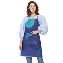 Abstract Blue Texture Space Pocket Apron by Ravend