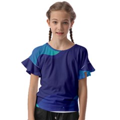 Abstract Blue Texture Space Kids  Cut Out Flutter Sleeves by Ravend