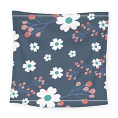 Floral Digital Background Square Tapestry (large) by Ravend