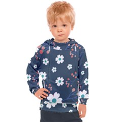 Floral Digital Background Kids  Hooded Pullover by Ravend