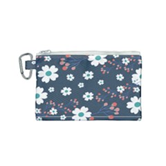 Floral Digital Background Canvas Cosmetic Bag (small) by Ravend