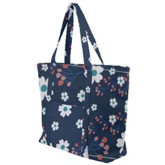 Floral Digital Background Zip Up Canvas Bag by Ravend