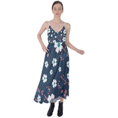 Floral Digital Background Tie Back Maxi Dress by Ravend