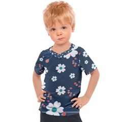 Floral Digital Background Kids  Sports Tee