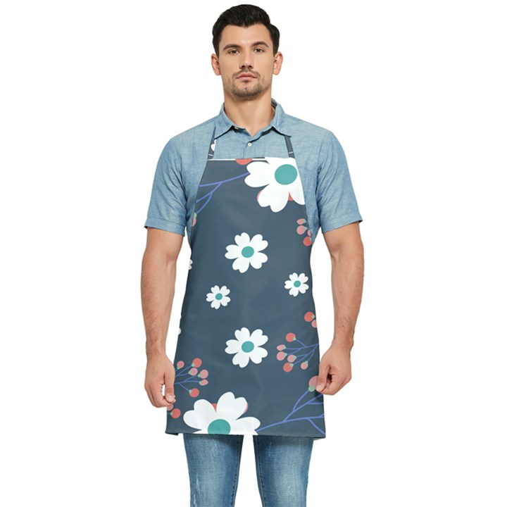 Floral Digital Background Kitchen Apron