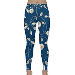 Flora Flower Flowers Nature Abstract Wallpaper Design Classic Yoga Leggings by Ravend