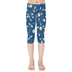 Flora Flower Flowers Nature Abstract Wallpaper Design Kids  Capri Leggings  by Ravend