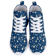 Flora Flower Flowers Nature Abstract Wallpaper Design Women s Lightweight High Top Sneakers by Ravend