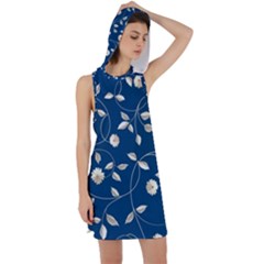 Flora Flower Flowers Nature Abstract Wallpaper Design Racer Back Hoodie Dress by Ravend