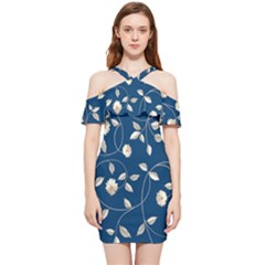 Flora Flower Flowers Nature Abstract Wallpaper Design Shoulder Frill Bodycon Summer Dress by Ravend