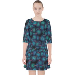 Background Abstract Textile Design Quarter Sleeve Pocket Dress by Ravend