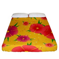 Background Flowers Floral Pattern Fitted Sheet (california King Size) by Ravend