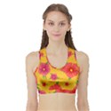 Background Flowers Floral Pattern Sports Bra with Border View1