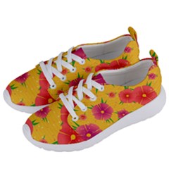 Background Flowers Floral Pattern Women s Lightweight Sports Shoes by Ravend