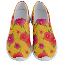 Background Flowers Floral Pattern Men s Lightweight Slip Ons by Ravend