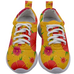 Background Flowers Floral Pattern Kids Athletic Shoes by Ravend