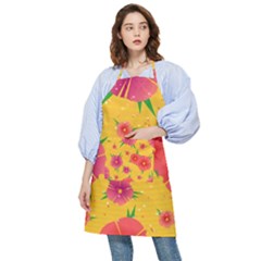 Background Flowers Floral Pattern Pocket Apron by Ravend