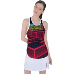 3d Abstract Model Texture Racer Back Mesh Tank Top by Ravend