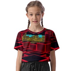 3d Abstract Model Texture Kids  Basic Tee