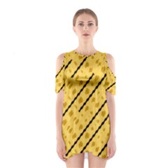 Background Yellow Background Shoulder Cutout One Piece Dress by Ravend