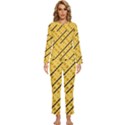 Background Yellow Background Womens  Long Sleeve Lightweight Pajamas Set View1