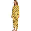 Background Yellow Background Womens  Long Sleeve Lightweight Pajamas Set View2