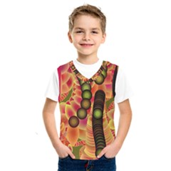 Abstract Background Digital Green Kids  Basketball Tank Top by Ravend